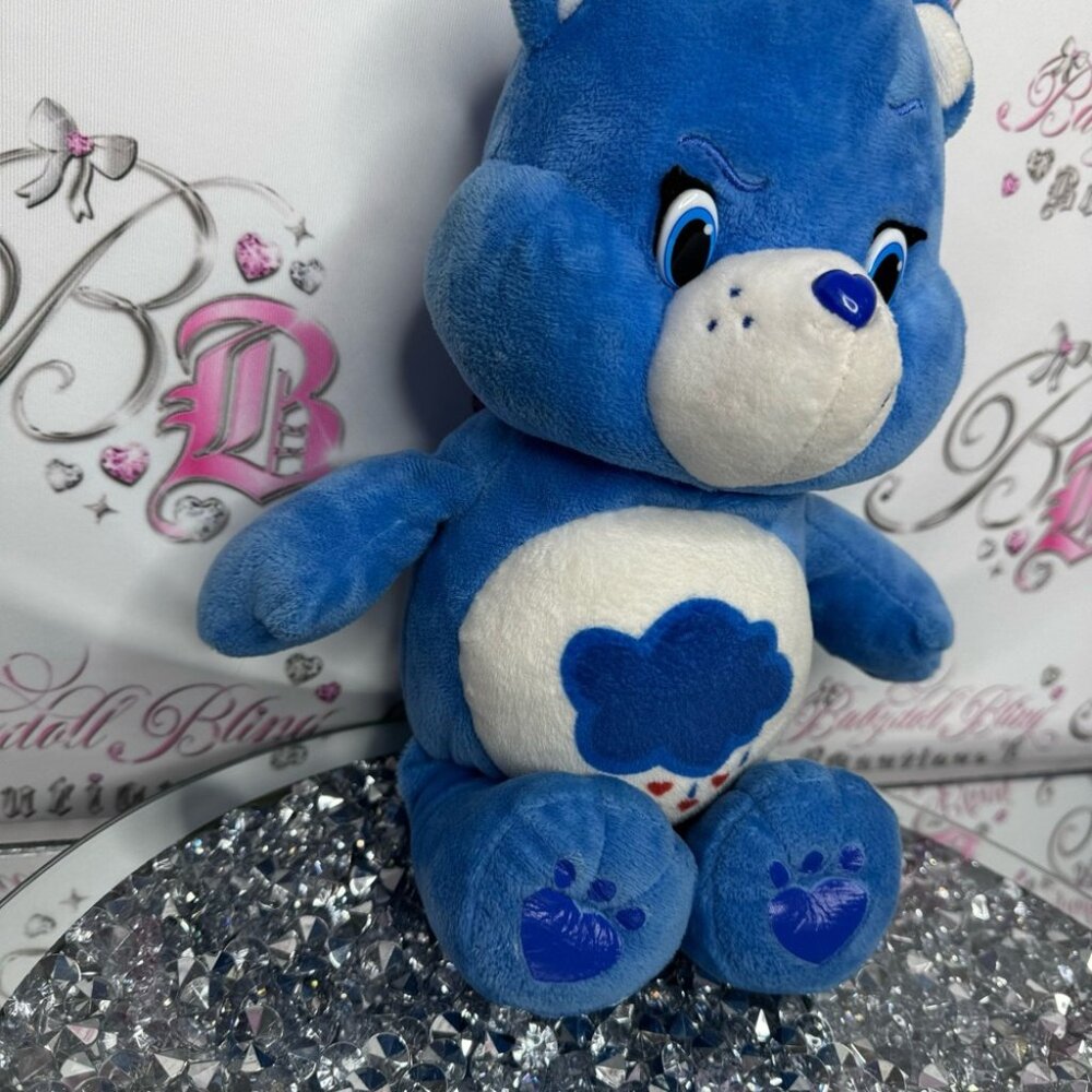 Care bear grumpy angry blue rain 🌧️ cloud stomach plush toy 2015 stuffed animal - Picture 2 of 5